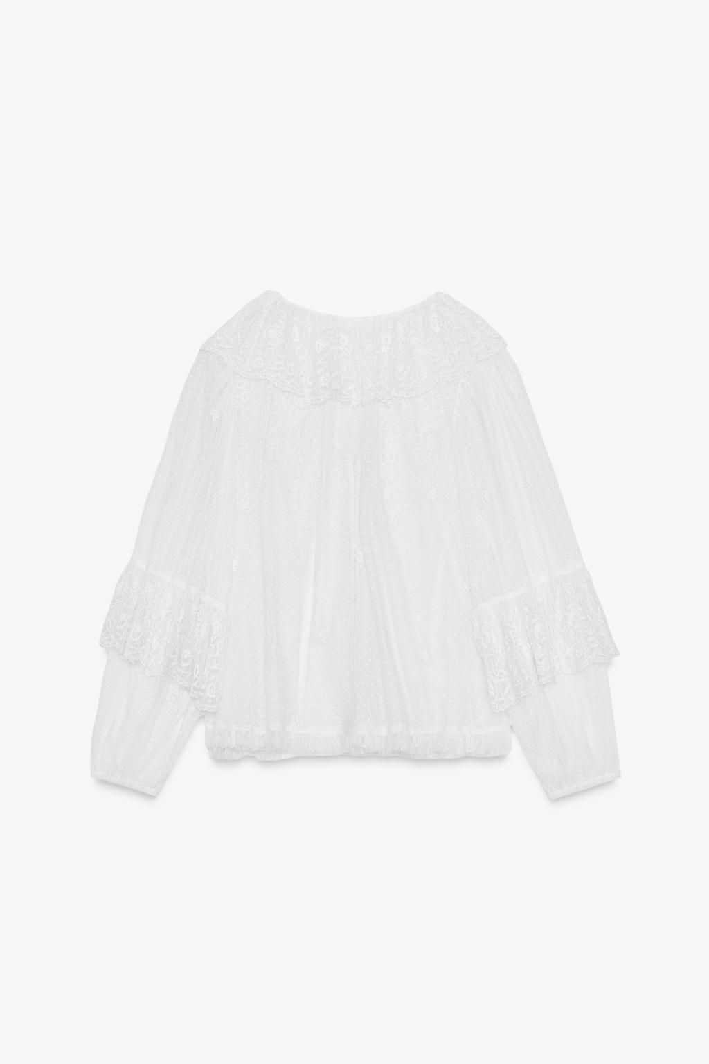 SEMI-SHEER ROMANTIC BLOUSE - Zara фото 7