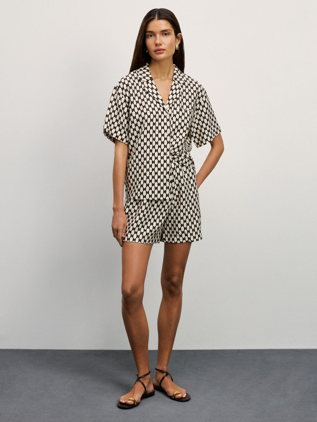 Рубашка из вискозы с принтом / Zarina  фото 7