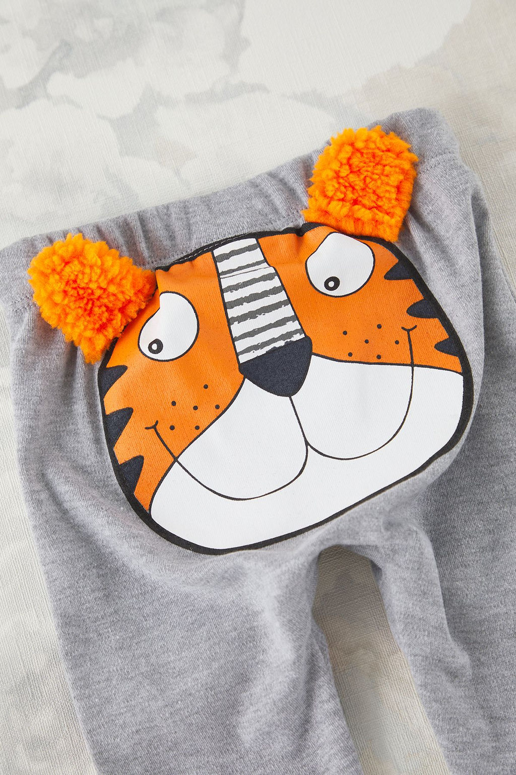 Gri Melanj Erkek Cocuk Pamuklu Aslan Bask?l? Orme Tayt/Esofman Alt? TKDSS25TA00017 - Trendyolmilla фото 4