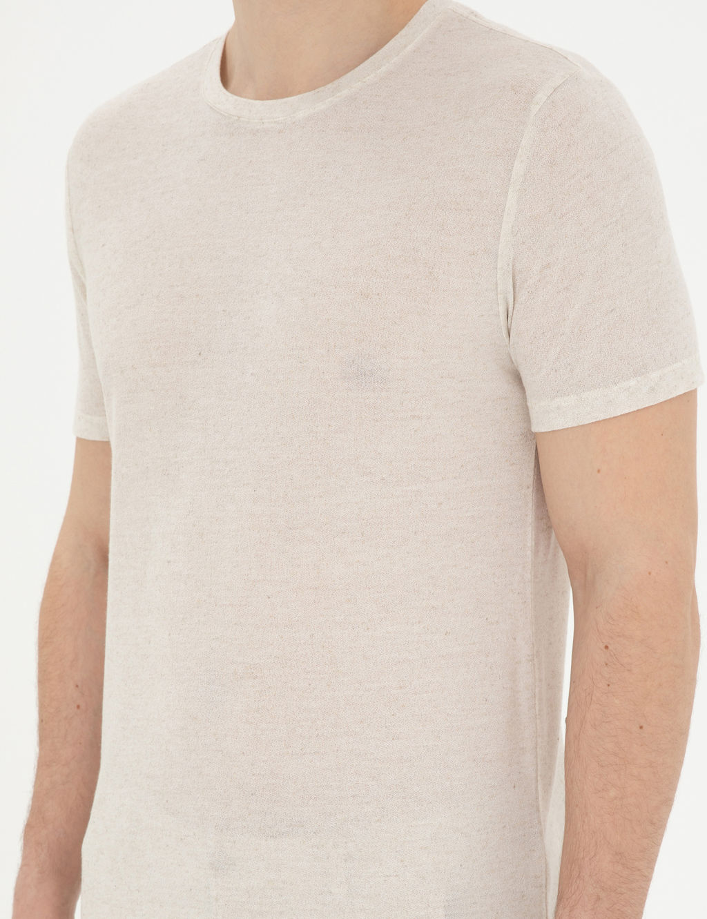 Bej Slim Fit Basic Ti__rt