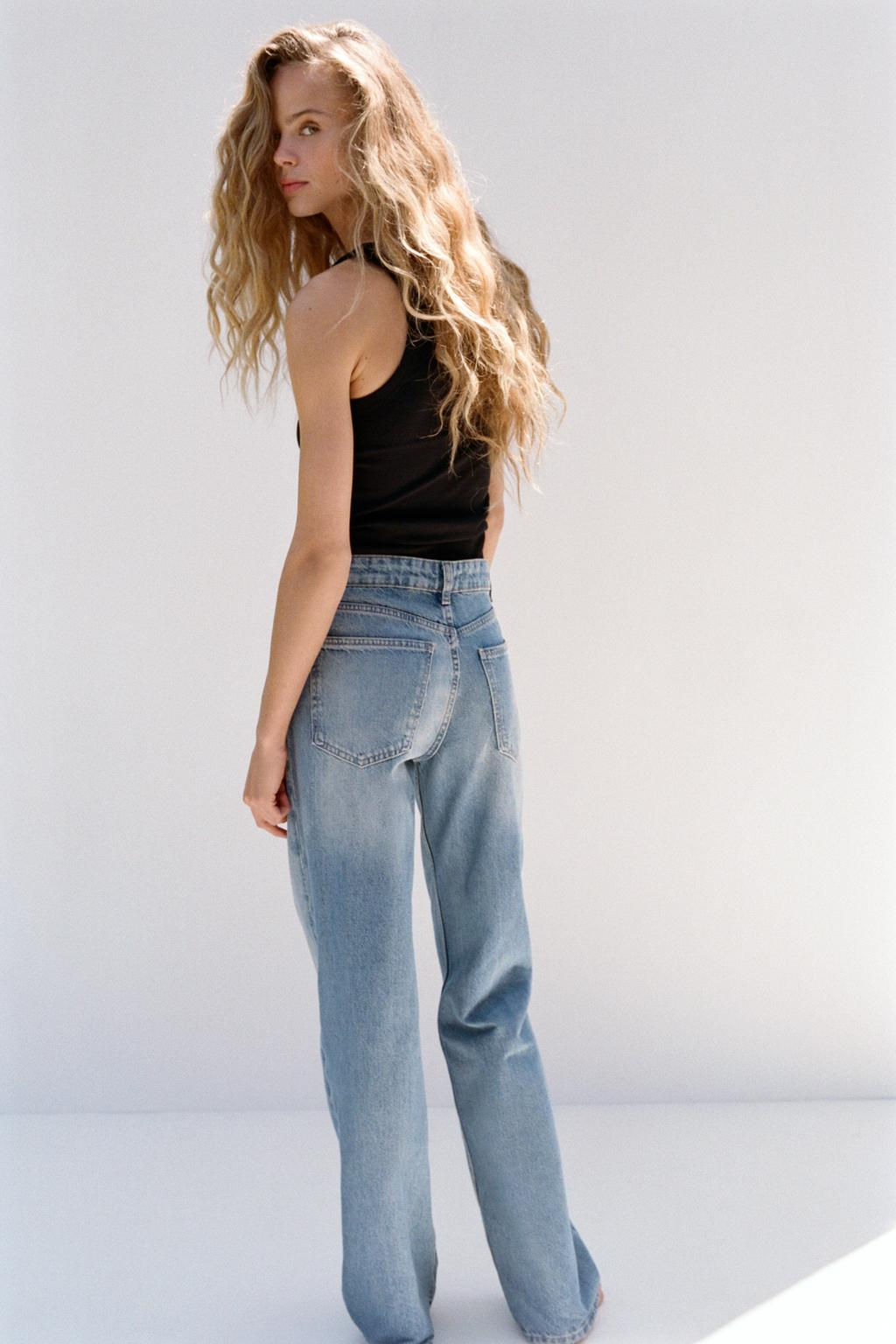 TRF MID-WAIST WIDE-LEG JEANS - Zara фото 12