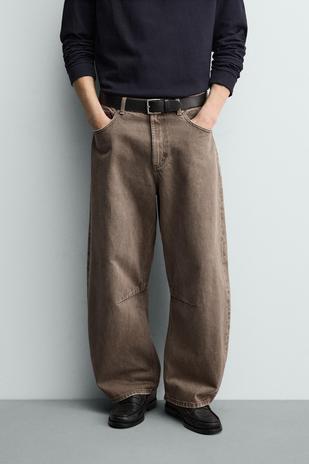 PANTAL?N BARREL FIT / Marr?n - Zara фото 2
