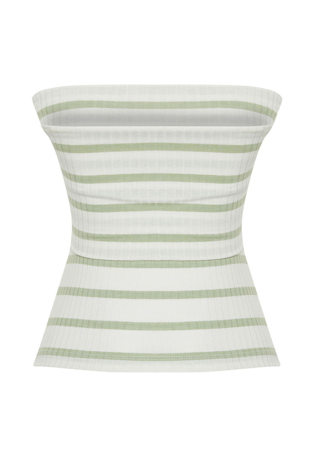 Yesil Cizgili Straplez Fitilli Esnek Orme Bluz TWOSS24BZ00475 - Trendyolmilla фото 8