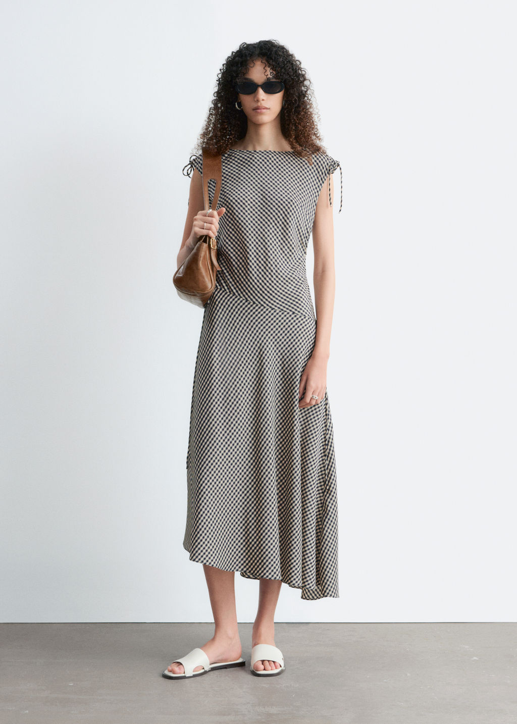 Vestido midi drapeado asim?trico - H&m фото 4