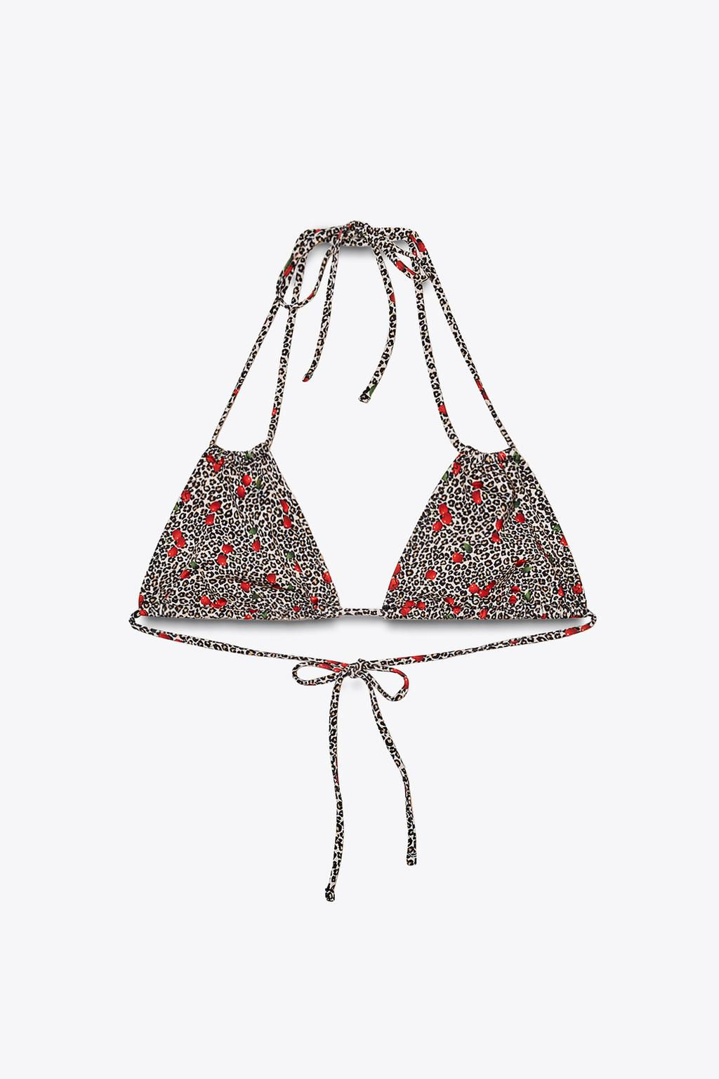 CHERRY ANIMAL PRINT BIKINI TOP - Zara фото 5