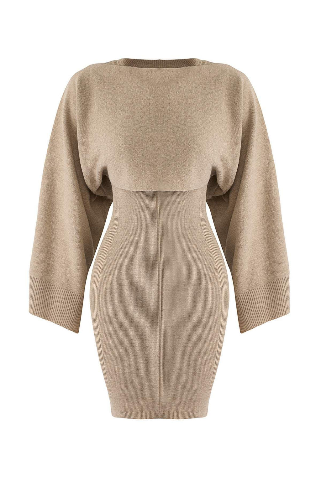 TRENDYOLMILLA Bej Mini Triko Bolero-Elbise Tak?m TWOAW25EL00056  фото 15