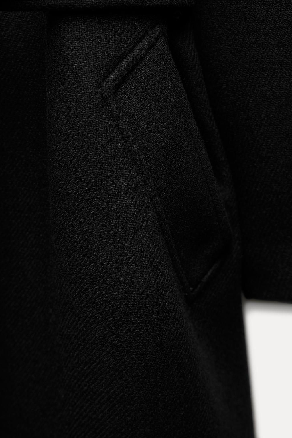 LONG WOOL BELTED COAT - Zara фото 9