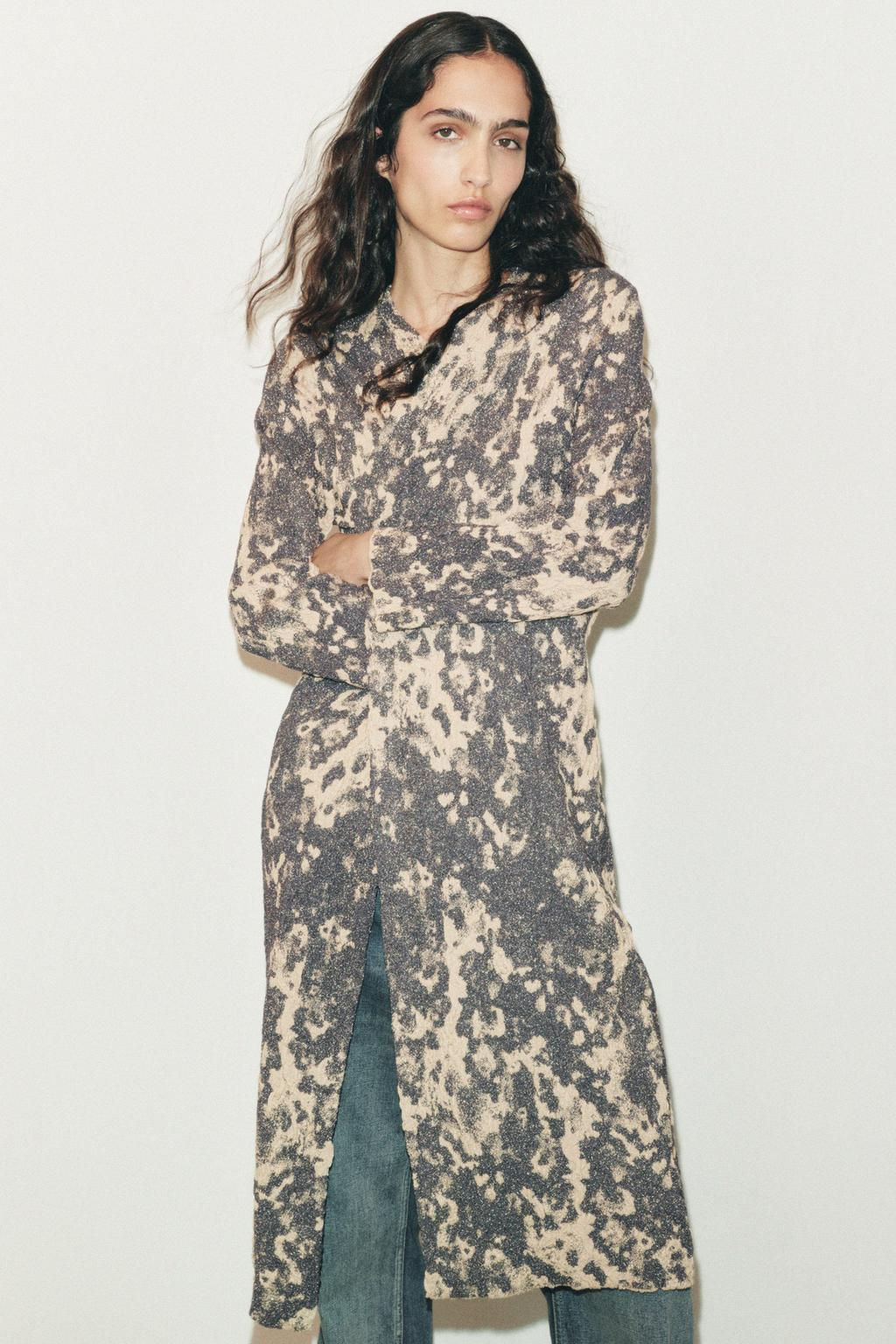 KNIT JACQUARD COAT - Zara фото 6
