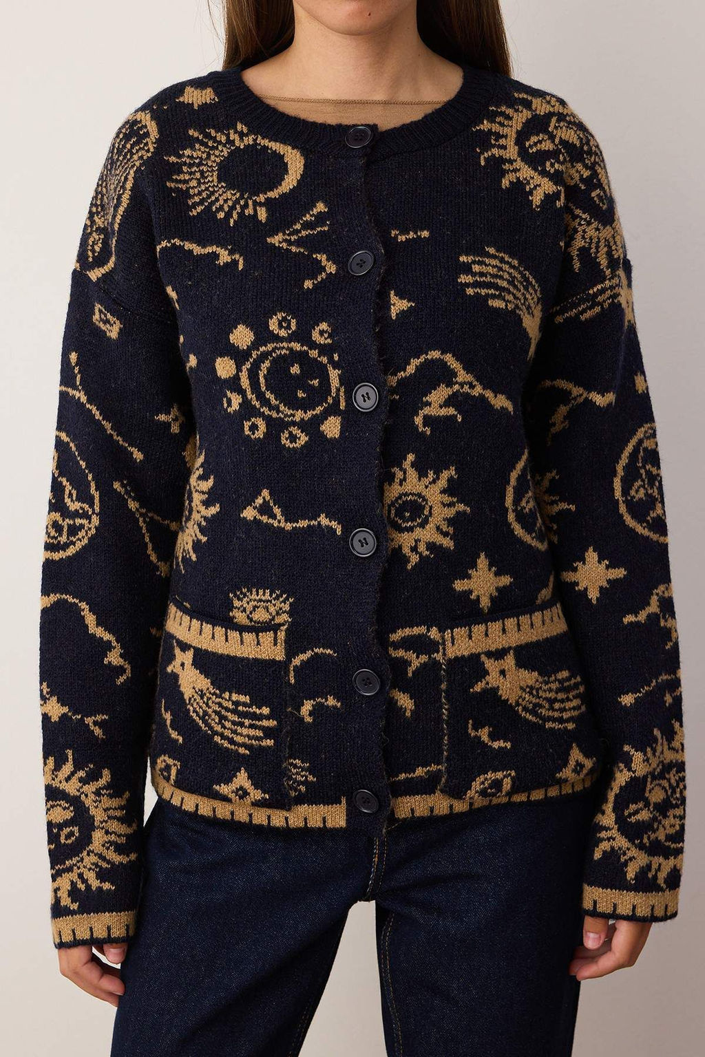 Lacivert Yumusak Dokulu Genis Kal?p Triko H?rka TWOAW26HI00183 - Trendyolmilla фото 3