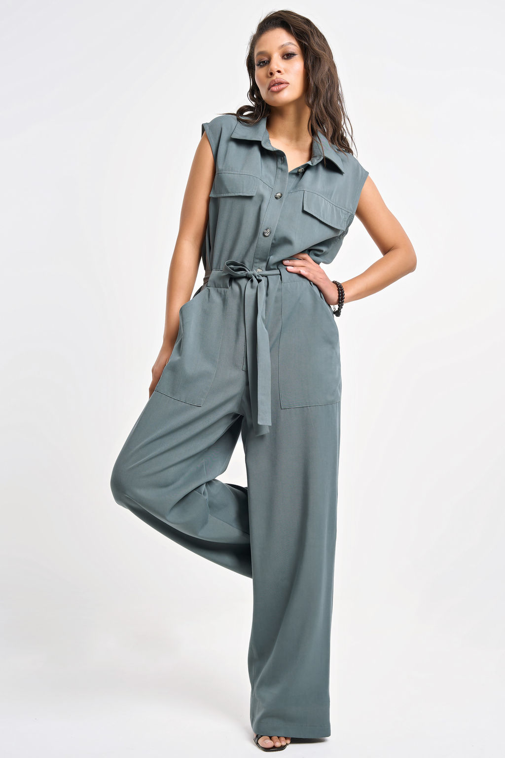 Комбинезон в стиле сафари полынь