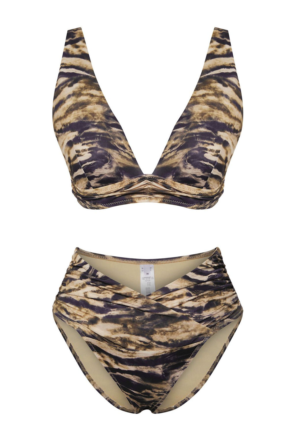 TRENDYOLMILLA Zebra Desenli Ucgen Drapeli Regular Bikini Tak?m? TBESS25BT00027 фото 5