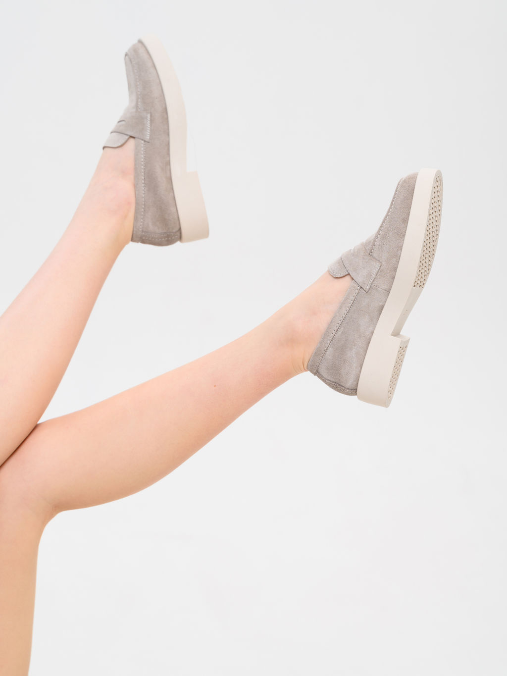 Лоферы туфли 176.1593be.Каменный замша