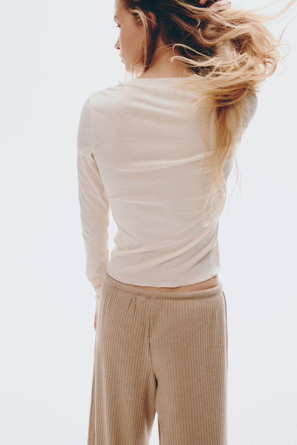 Pantal?n amplio en punto de canal? - H&m фото 6
