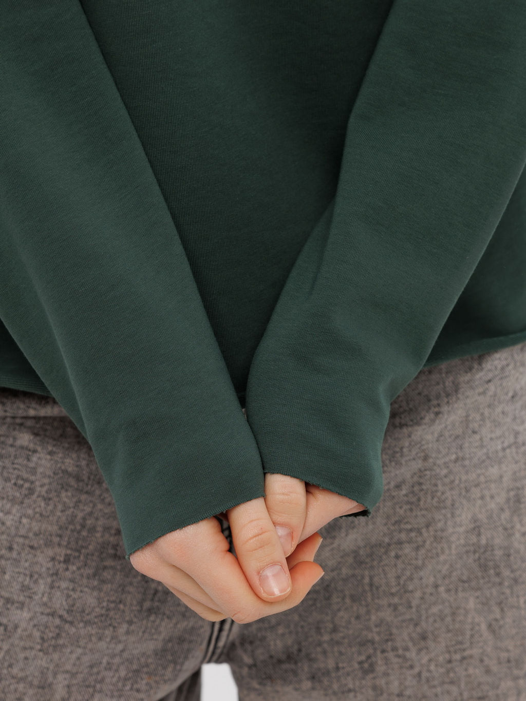 Женский лонгслив из футера 2-х нитки Lingeamo хаки ВК-25 (53)  фото 6