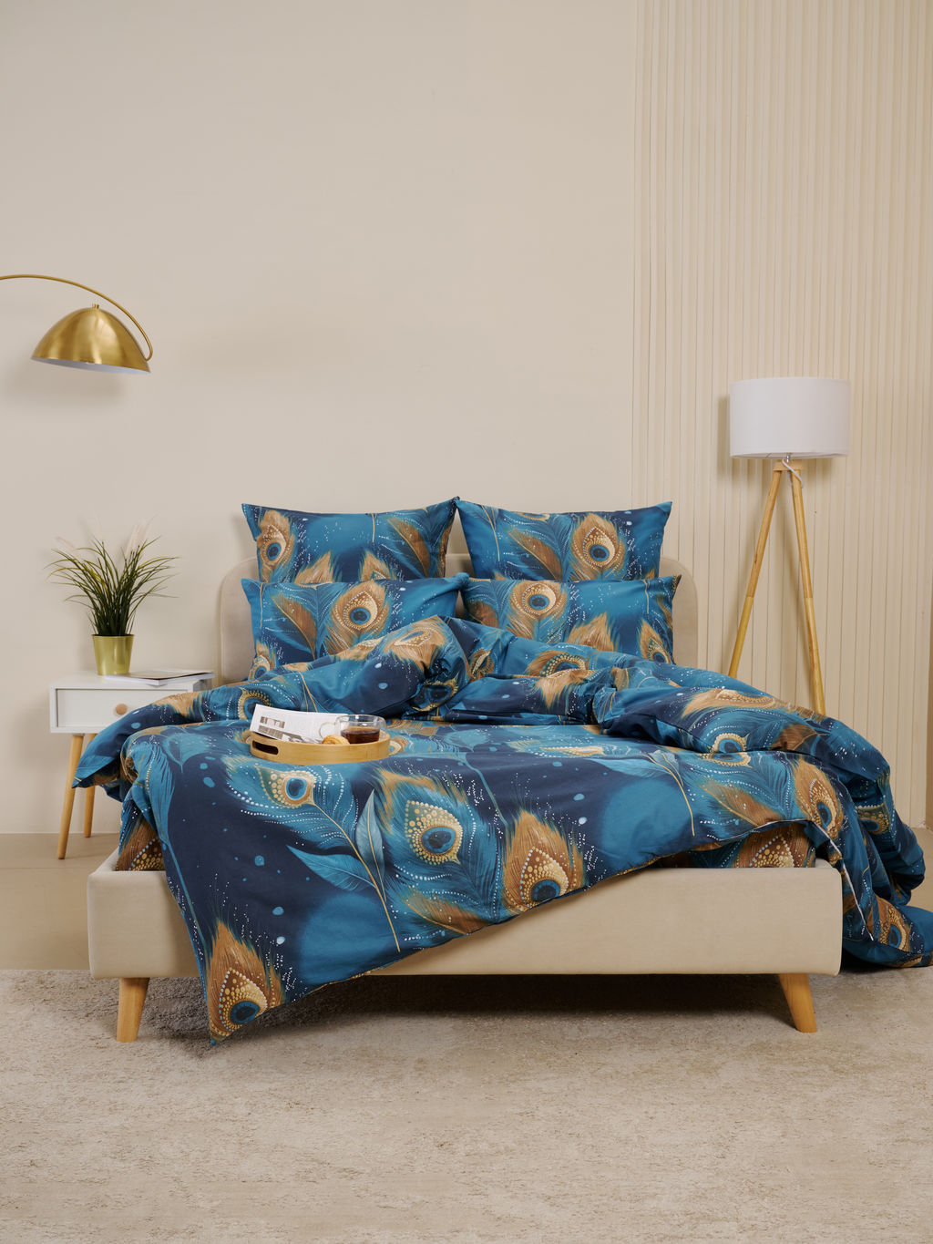 Пододеяльник бязь люкс на молнии - Перо павлина 180х215