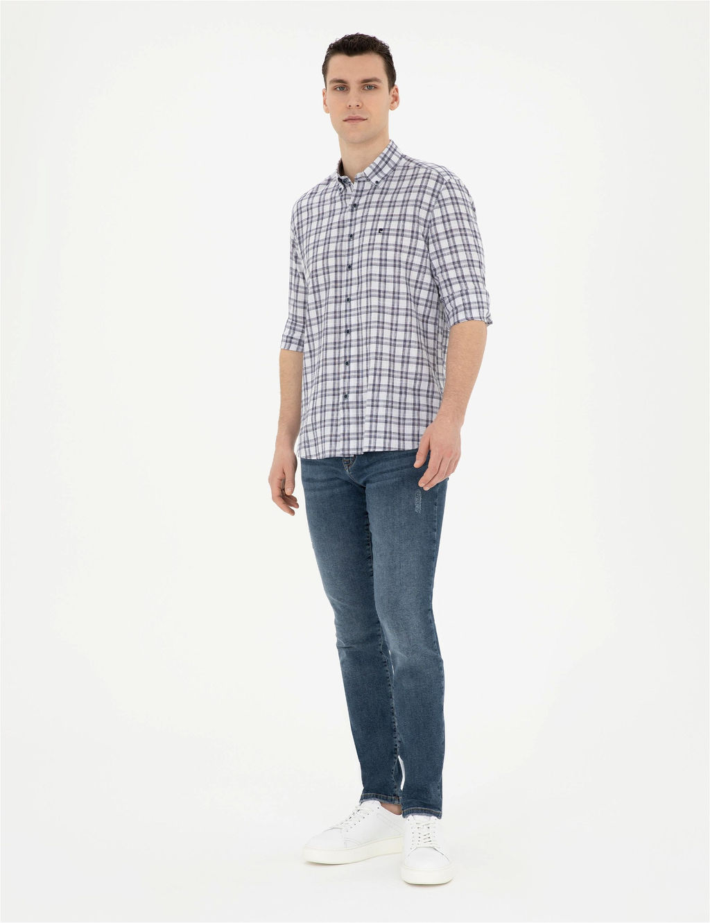 Lacivert Regular Fit Uzun Kollu G_mlek - Pierre cardin фото 4