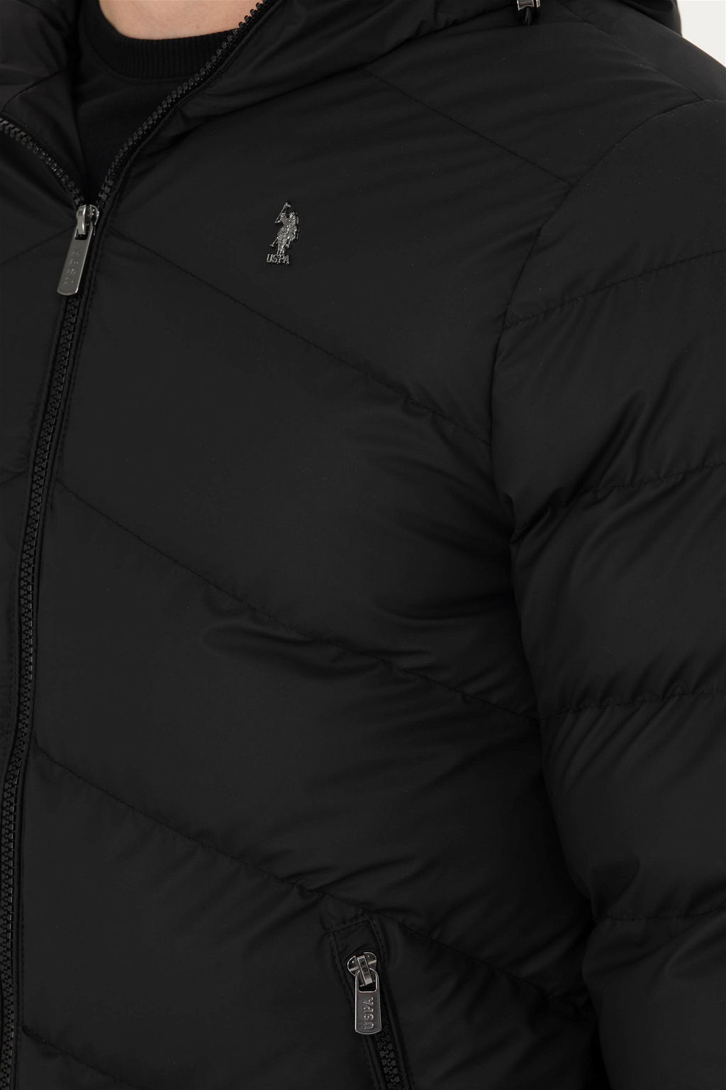 U. S. Polo Assn / Мужская черная кожаная куртка - U.s. polo assn фото 7
