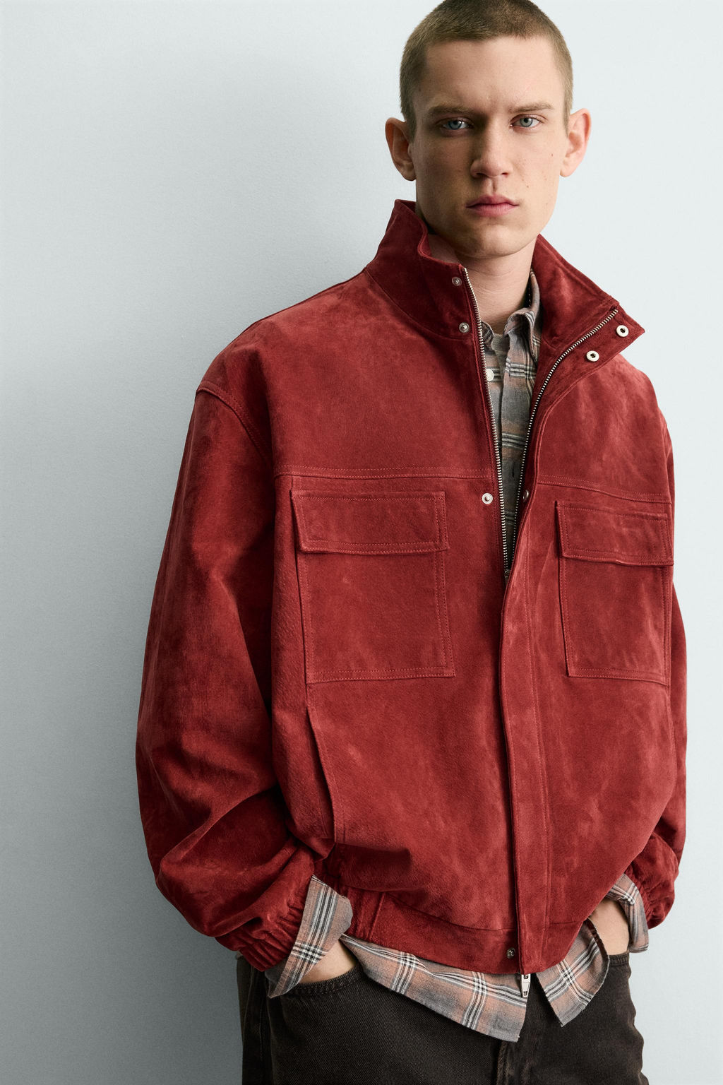 RELAXED FIT LEATHER JACKET - Zara фото 5