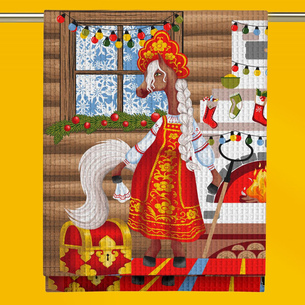 2 шт. Полотенце вафельное 45х60 "Vse DOMA" рис 60163-2 Пуаро