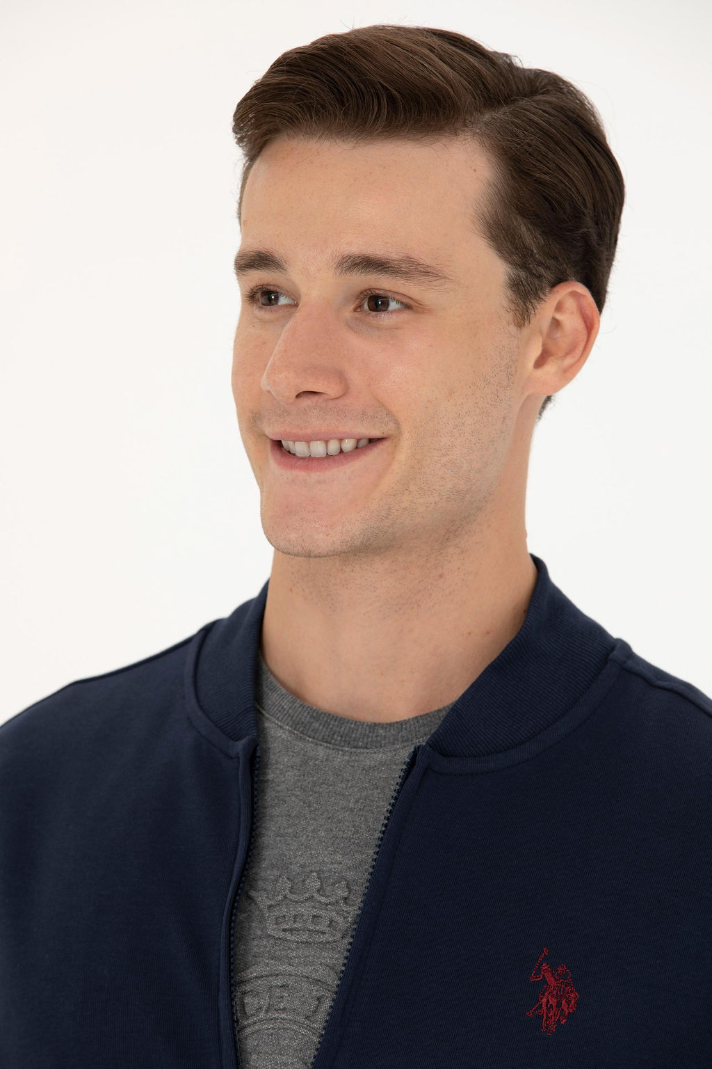 Кардиган U.S. Polo Assn вязаный темно-синий хлопок с полиэстером  фото 16