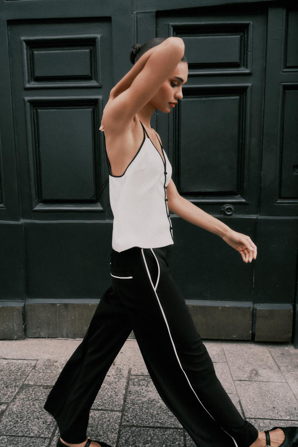 CONTRAST TRIM TROUSERS - Zara фото 3