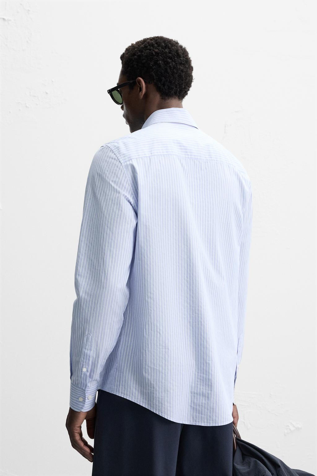 STRIPED SHIRT WITH CONTRAST COLLAR - Zara фото 3