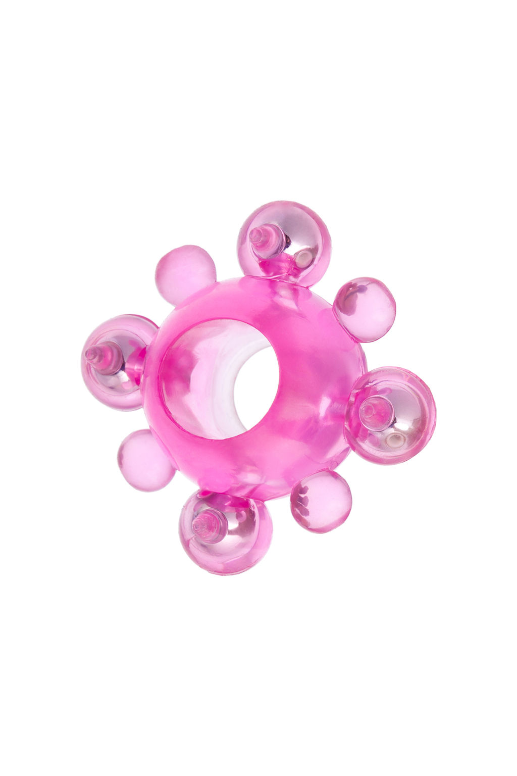 Эрекционное кольцо с бусинками TOYFA, TPE, розовый  фото 3