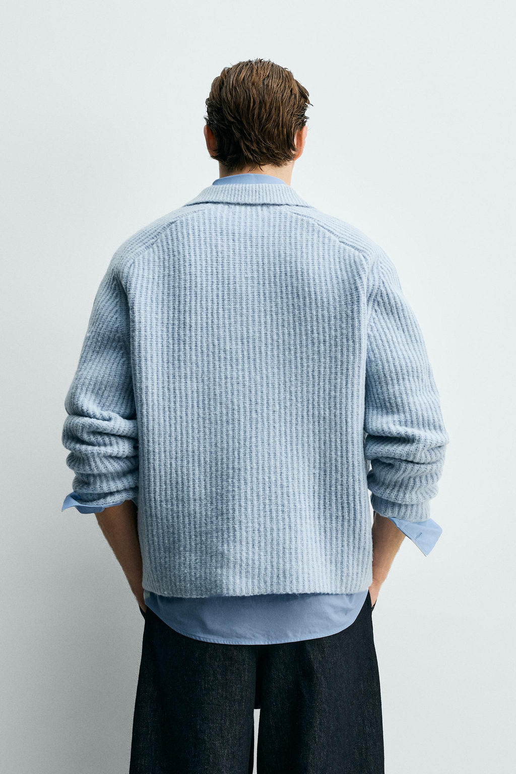 PURL KNIT WOOL BLEND POLO SHIRT - Zara фото 10