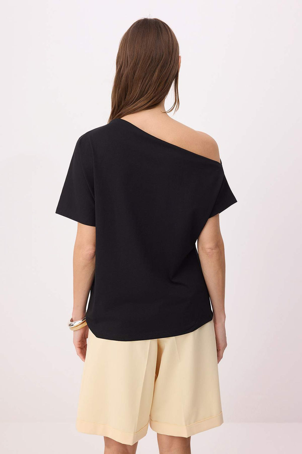 Ekru Regular/Normal Kal?p Kay?k Yaka K?sa Kollu 24/1 penye suprem Orme T-Shirt TWOSS26TS00184 - Trendyolmilla фото 8