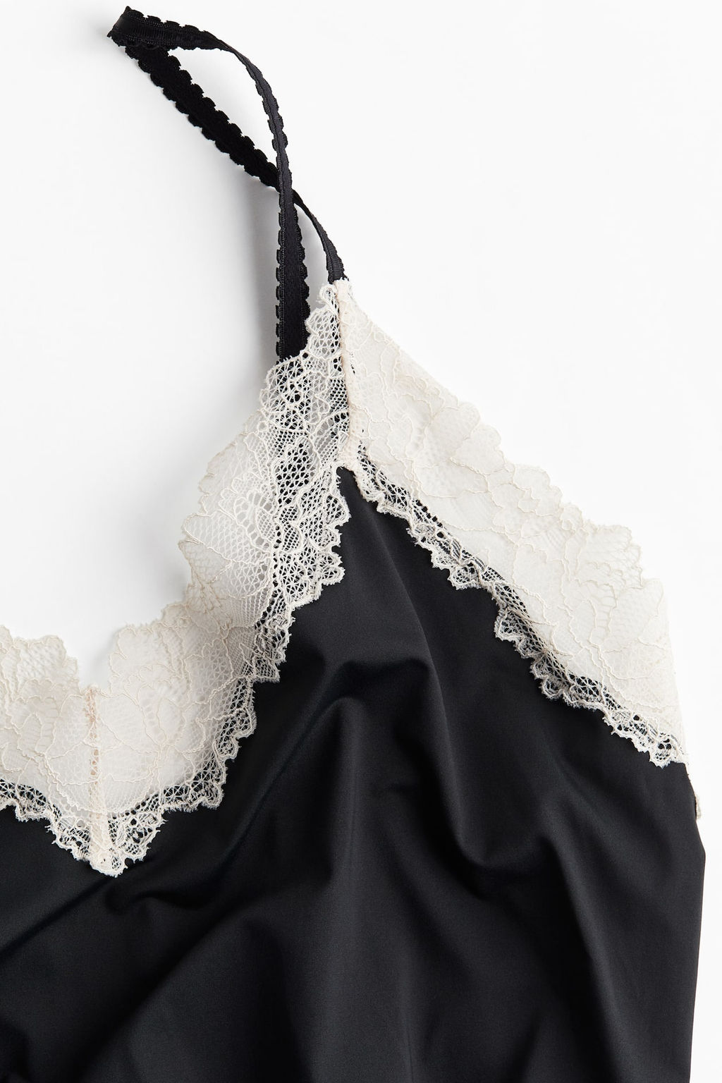 Body de microfibra con ribetes de encaje - H&m фото 7