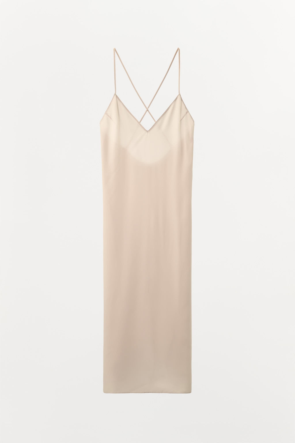 LONG SLIP DRESS WITH MULTI-POSITION STRAPS - Zara фото 20