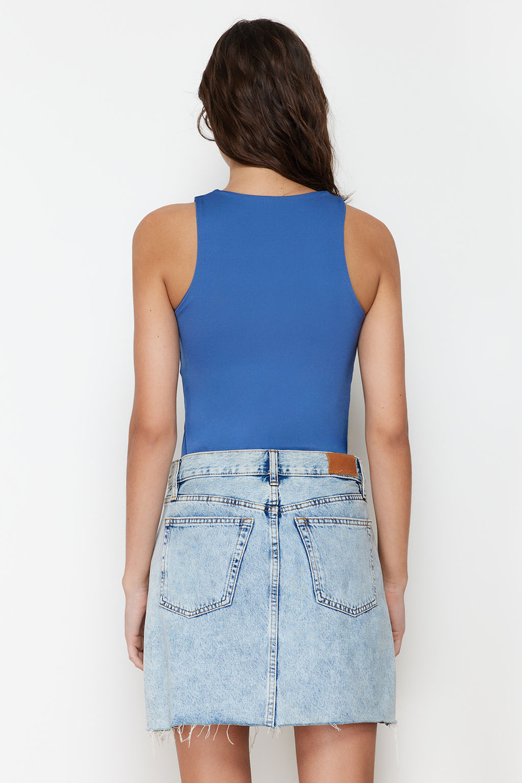 TRENDYOLMILLA Siyah Halter Yaka Vucuda Oturan Esnek Alttan C?tc?tl? Orme Body TWOSS20BD0044  фото 22