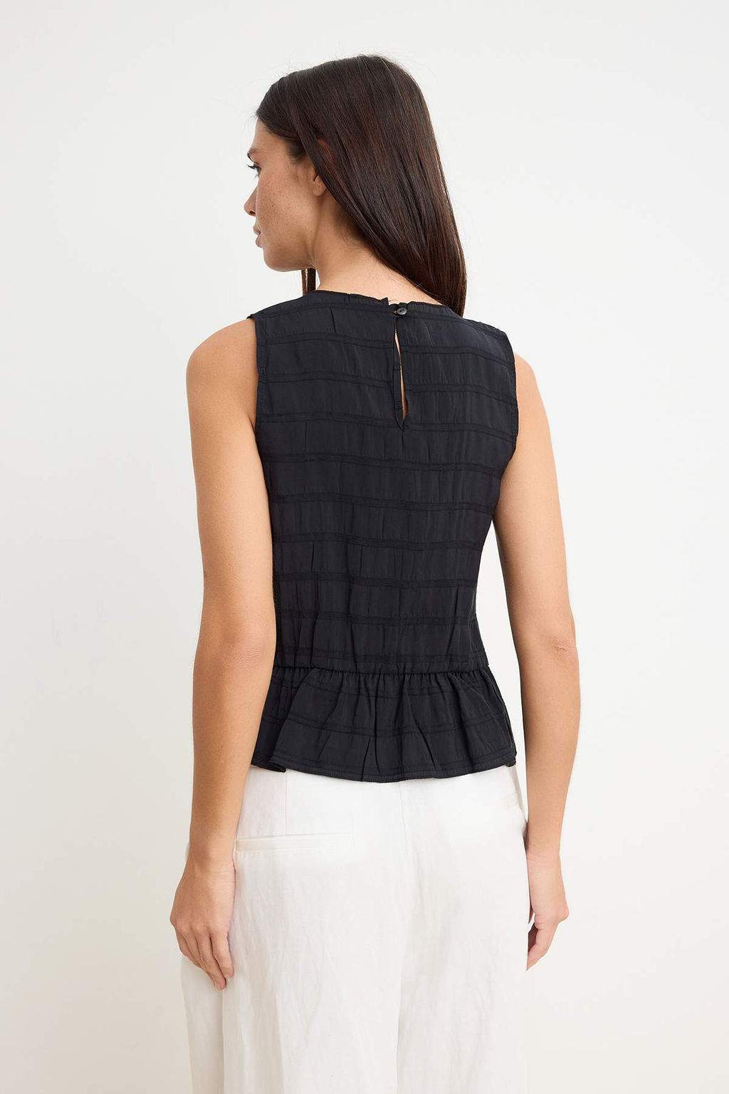 Siyah Soluk Efektli Dikis Detayl? Dokuma Bluz TWOSS26BZ00607 - Trendyolmilla фото 4