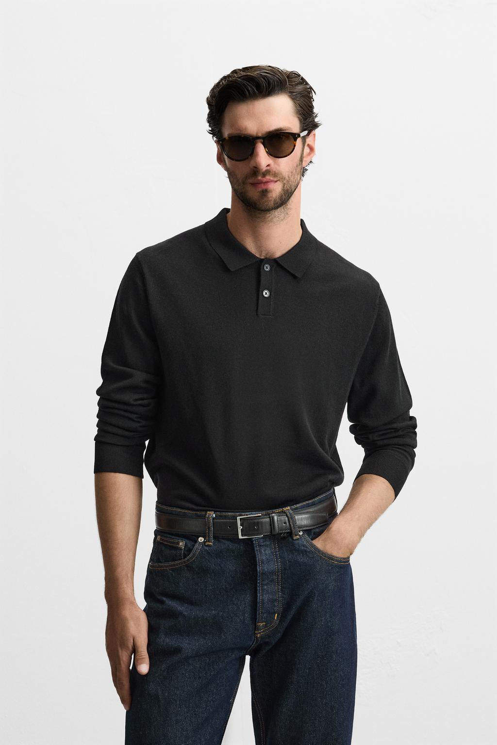 MERINO WOOL KNIT POLO SHIRT - Zara фото 2