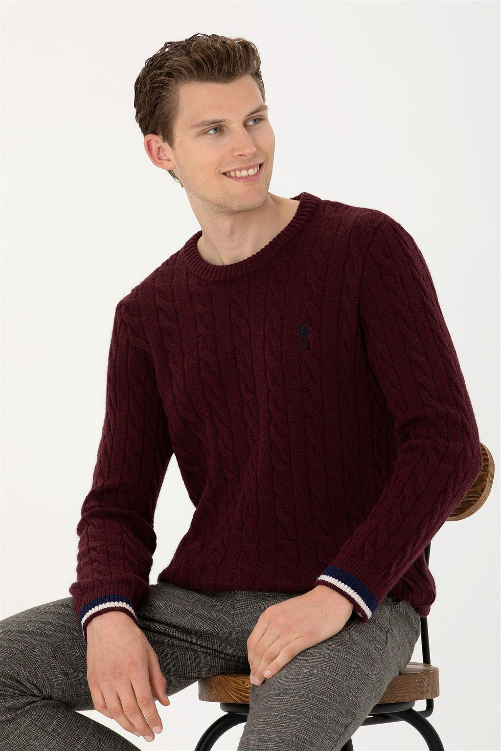 Мужской бордово-красный свитер - U.s. polo assn фото 8