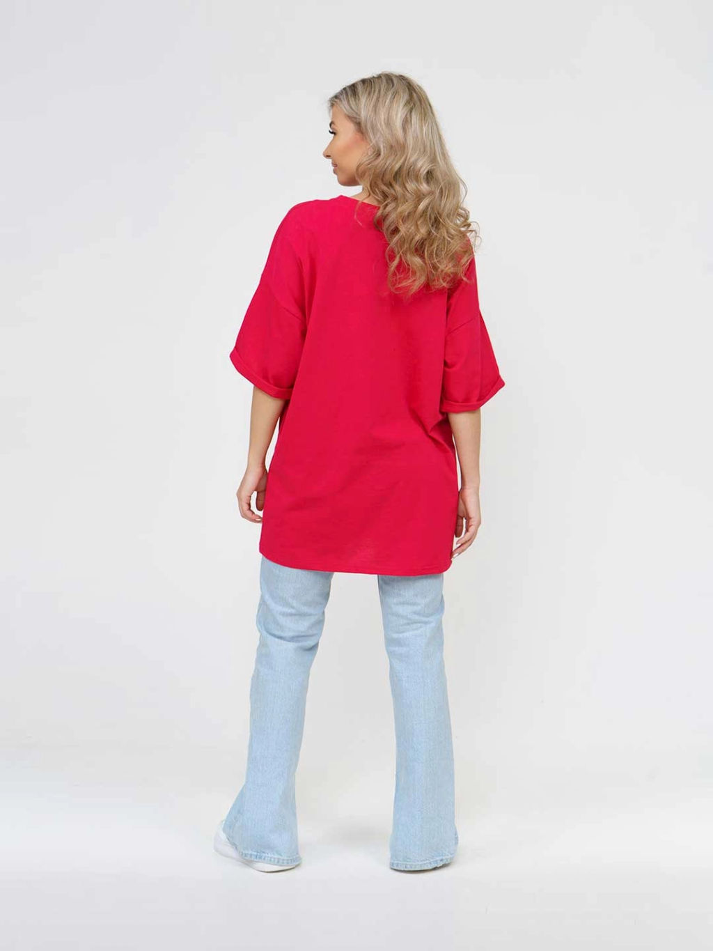 Футболка женская, цвет красный