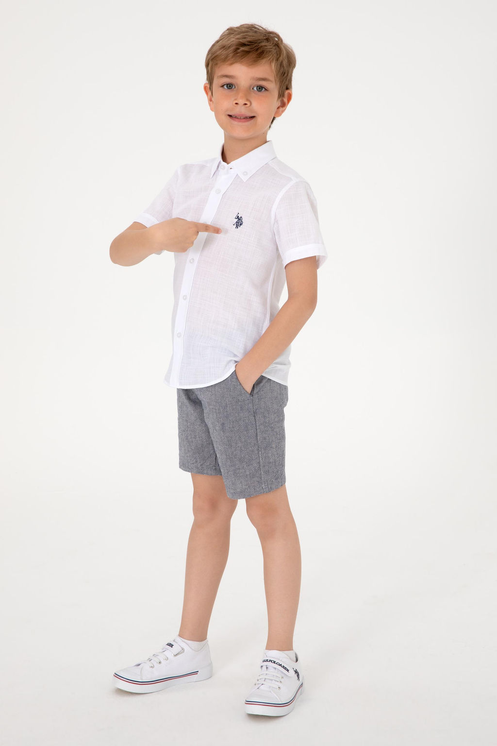 Erkek _ocuk Beyaz K_sa Kollu G_mlek Sepette S_rpriz _ndirim - U.s. polo assn фото 3