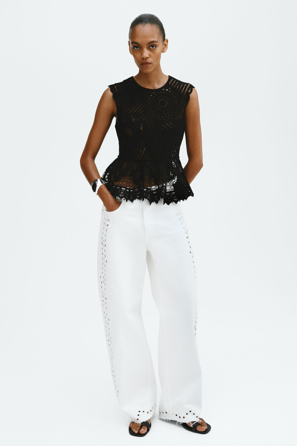 Top efecto crochet con peplum - H&m фото 2