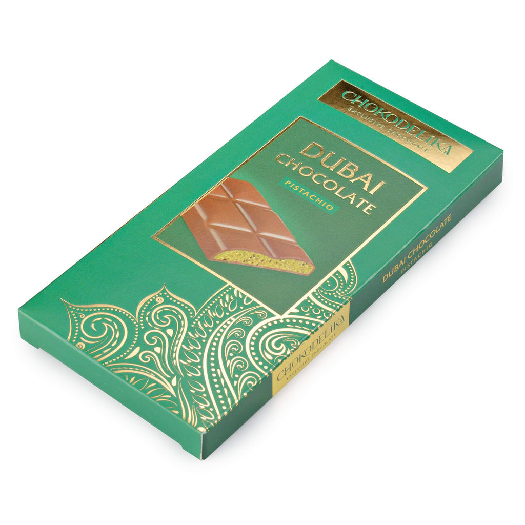Шоколад молочный Dubai Pistachio с начинкой из фисташки, 50 гр - Chokodelika фото 2