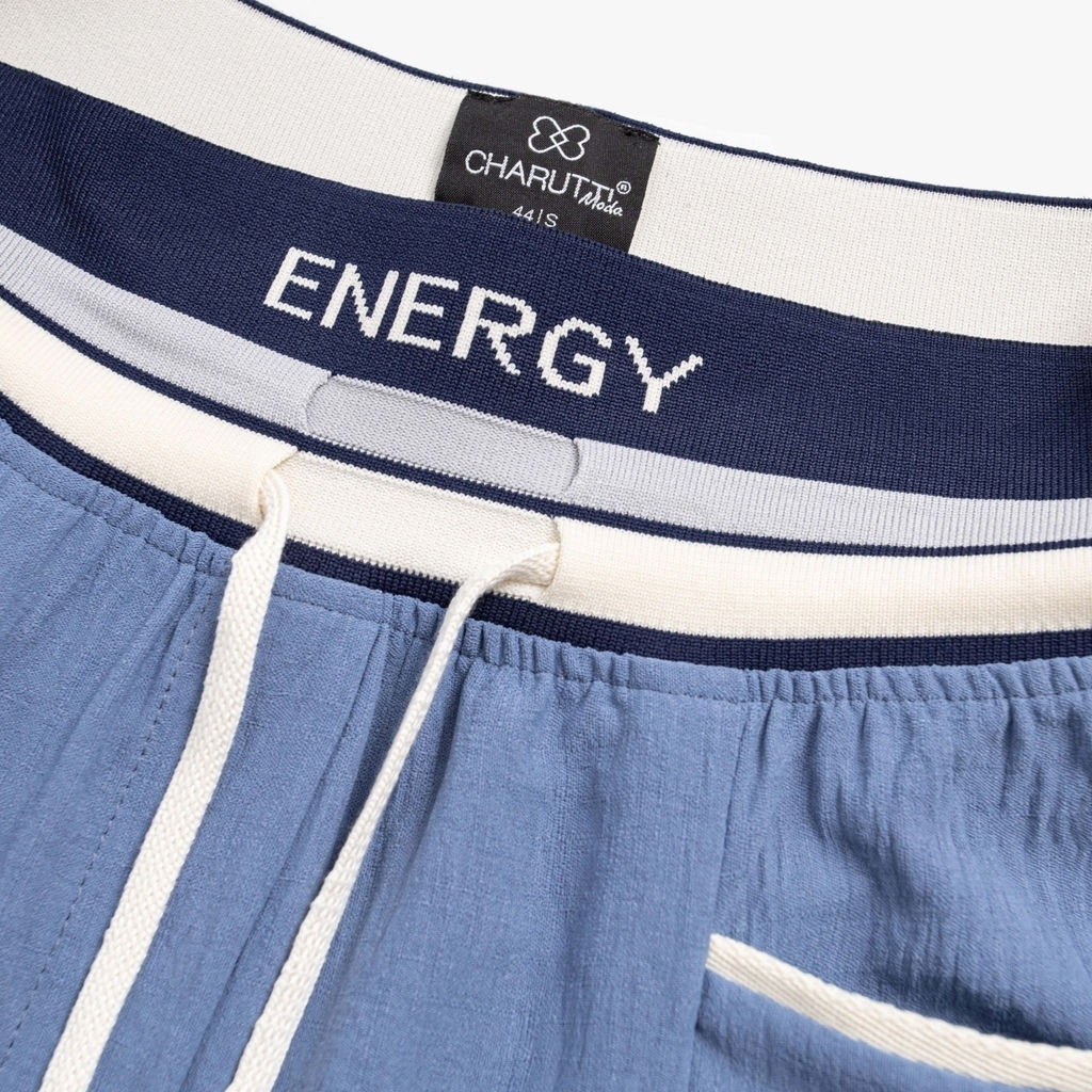 Брюки с высокой посадкой, Красота в движении (deep blue) - Charutti фото 6