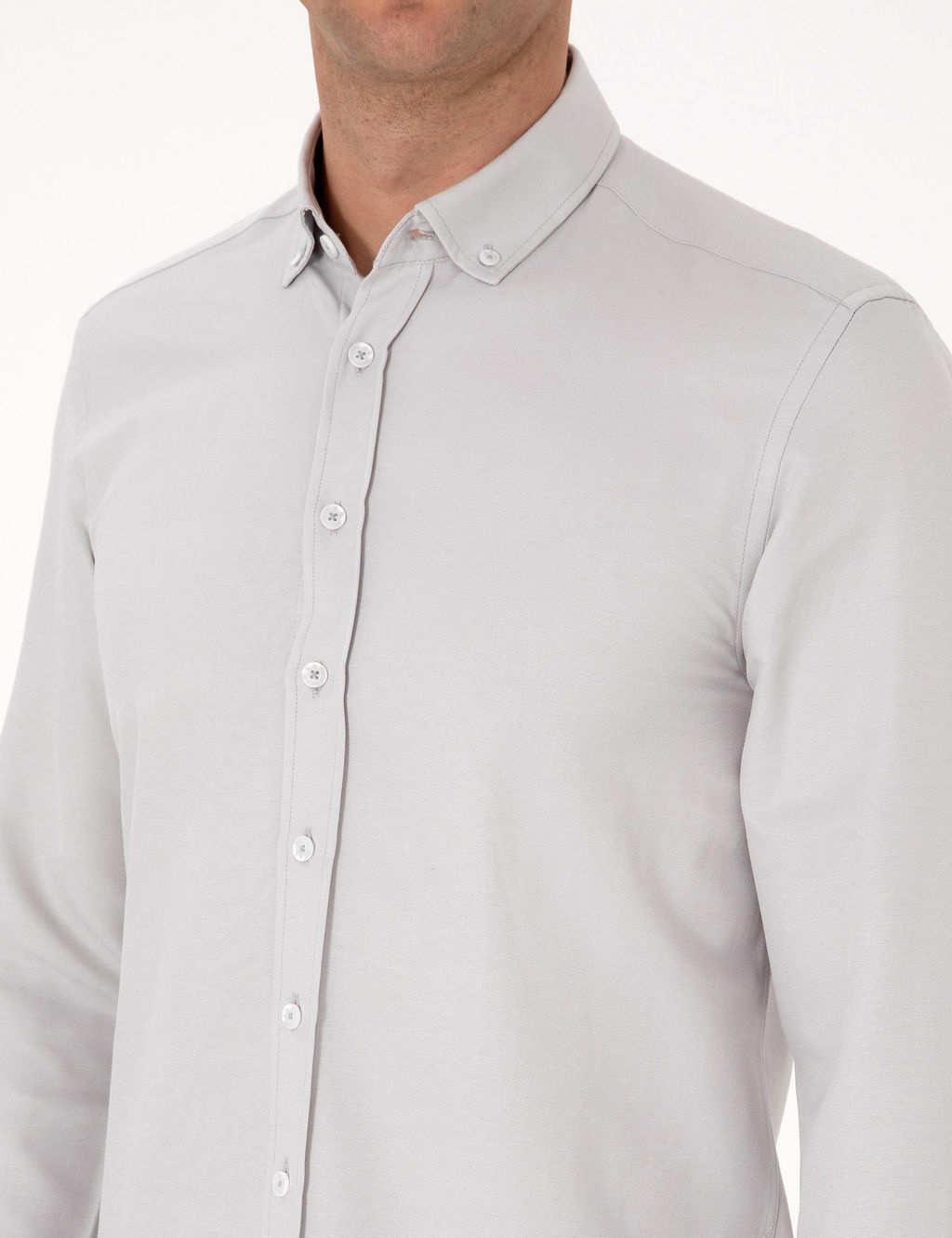 Gri Regular Fit Uzun Kollu G_mlek - Pierre cardin фото 7