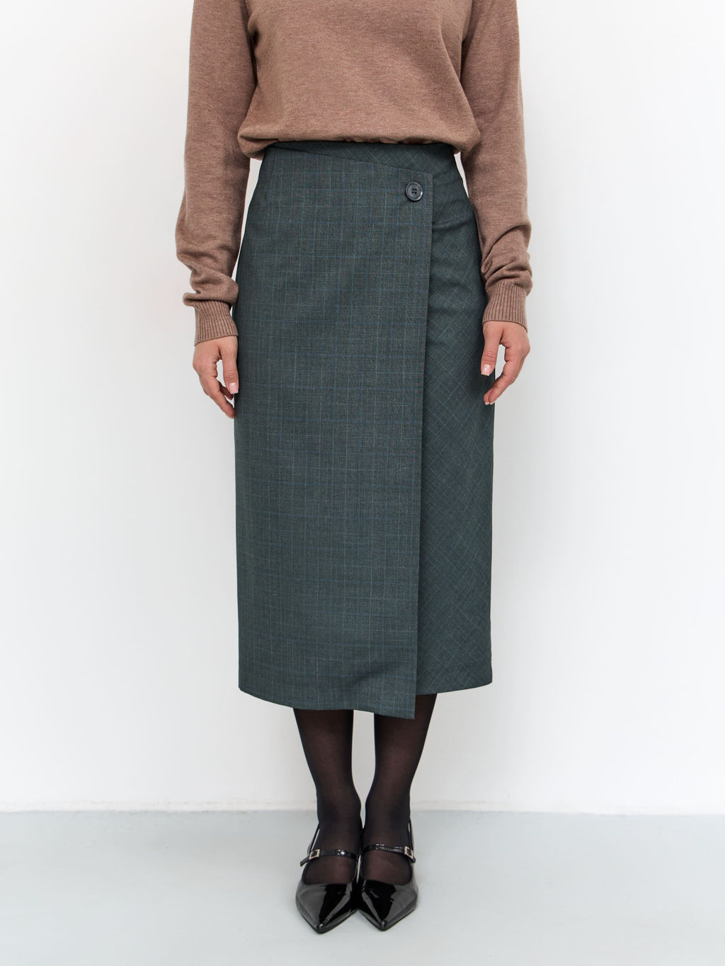 Юбка T-lab TL-SKT-010TK-JSP-изумрудный клетка  фото 7