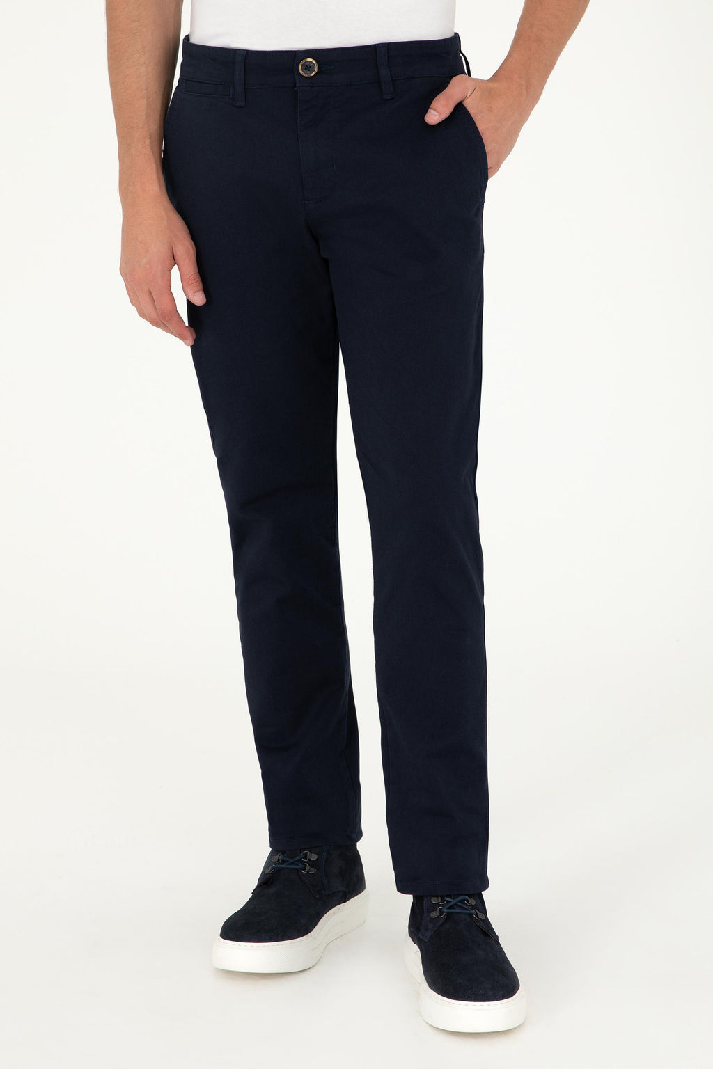 Мужские темно-синие брюки из плотной ткани/чиносы - U.s. polo assn фото 2