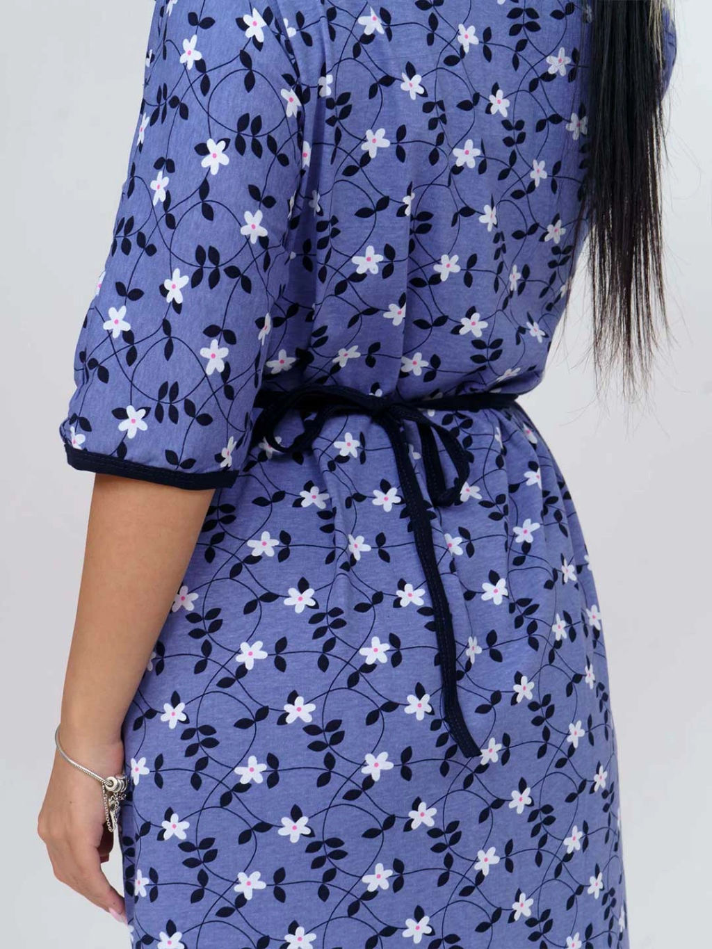 Халат женский, цвет голубой белый синий