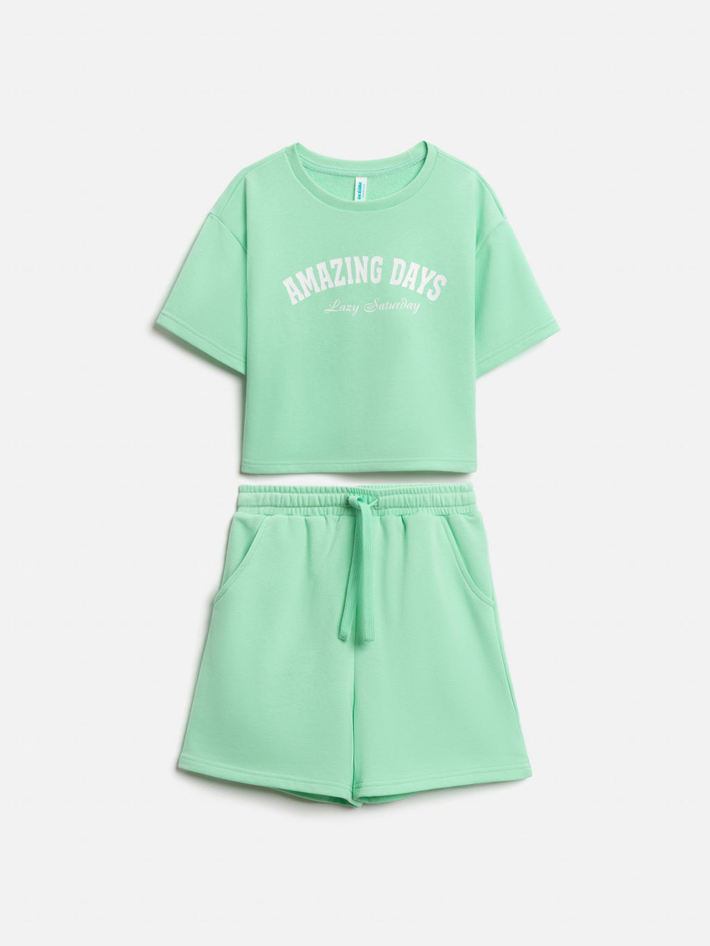 ACOOLA / Комплект для девочек ((1)джемпер и (2)шорты) Purim1 мятный  фото 3