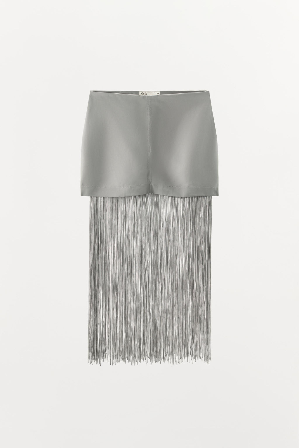 FALDA MINI LINO FLECOS / Gris - Zara фото 5