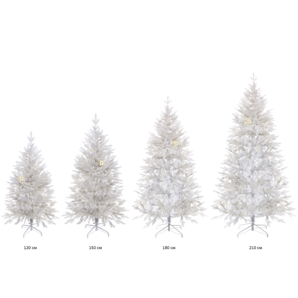 Ёлка "Мальва" 210 см, ПВХ, резина (820 веток), Белая