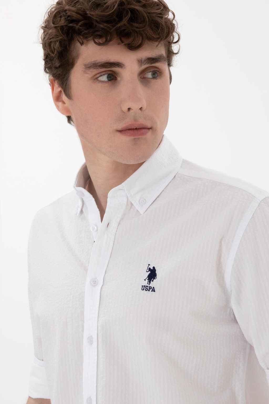 Erkek Beyaz Uzun Kollu G_mlek Sepette S_rpriz _ndirim - U.s. polo assn фото 2