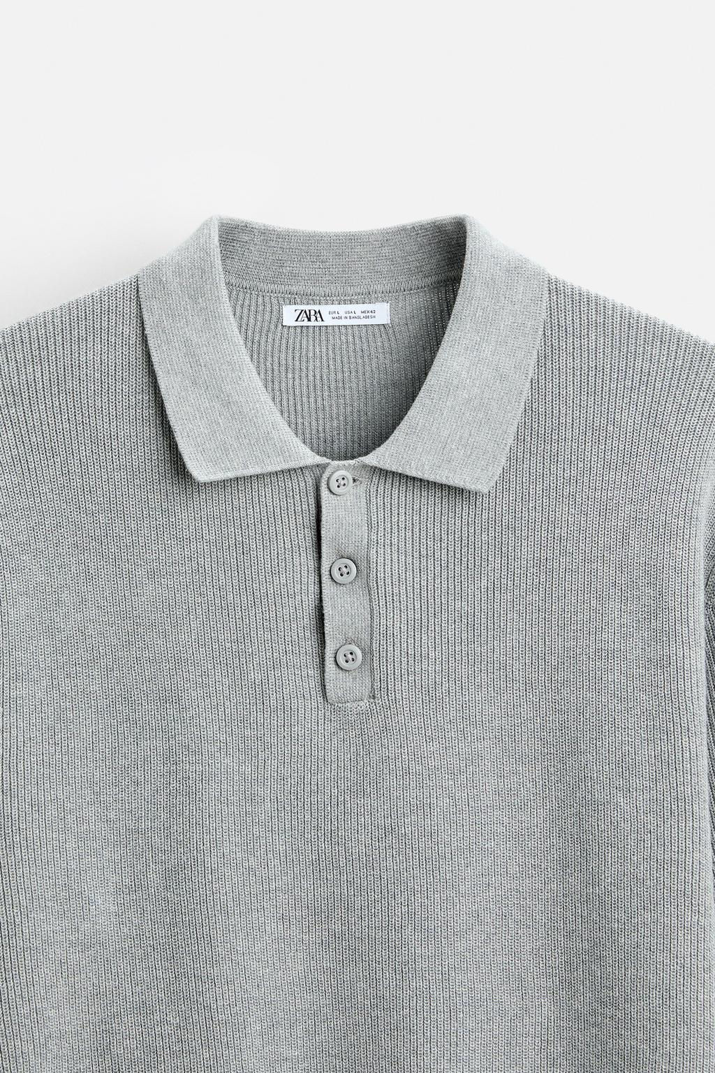 PURL KNIT POLO SHIRT - Zara фото 8
