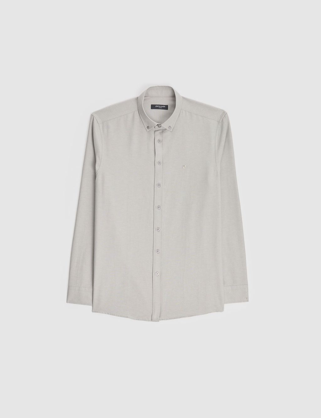 Gri Oxford Slim Fit Kolay _t_lenebilir G_mlek
